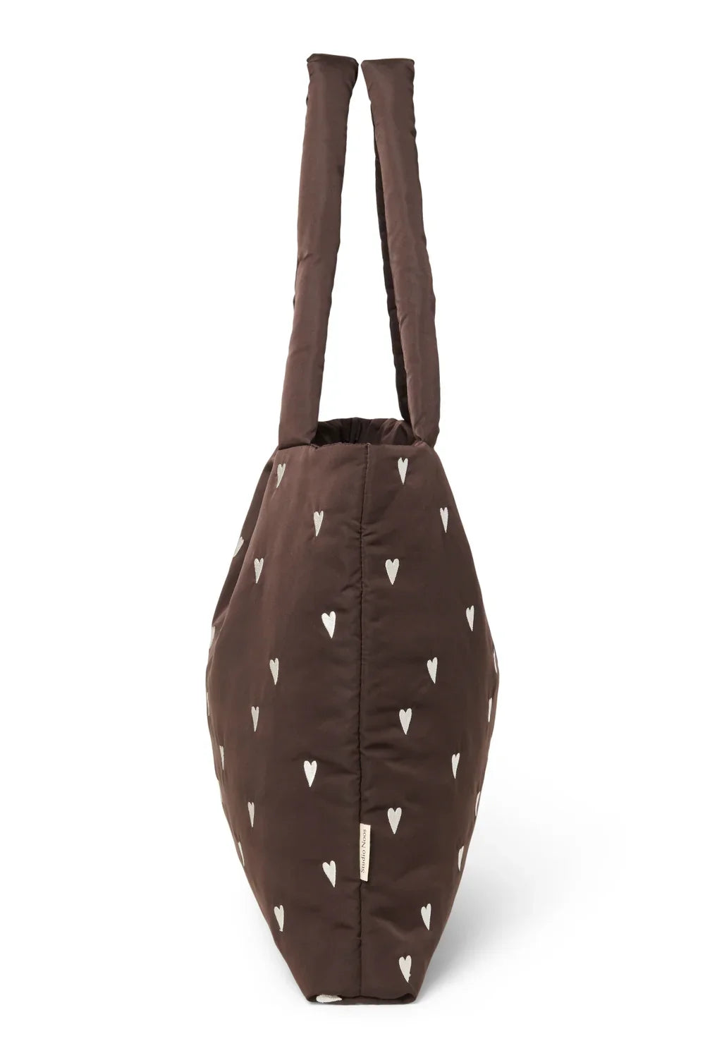 Purple Hearts Puffy Mom Bag