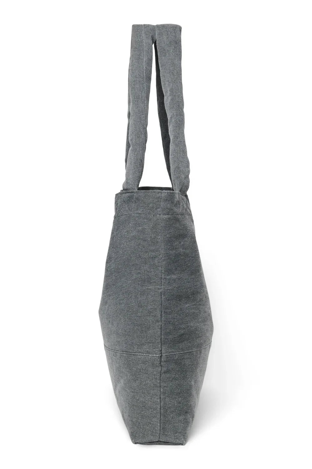 Grey Hearts Denim Mom Bag