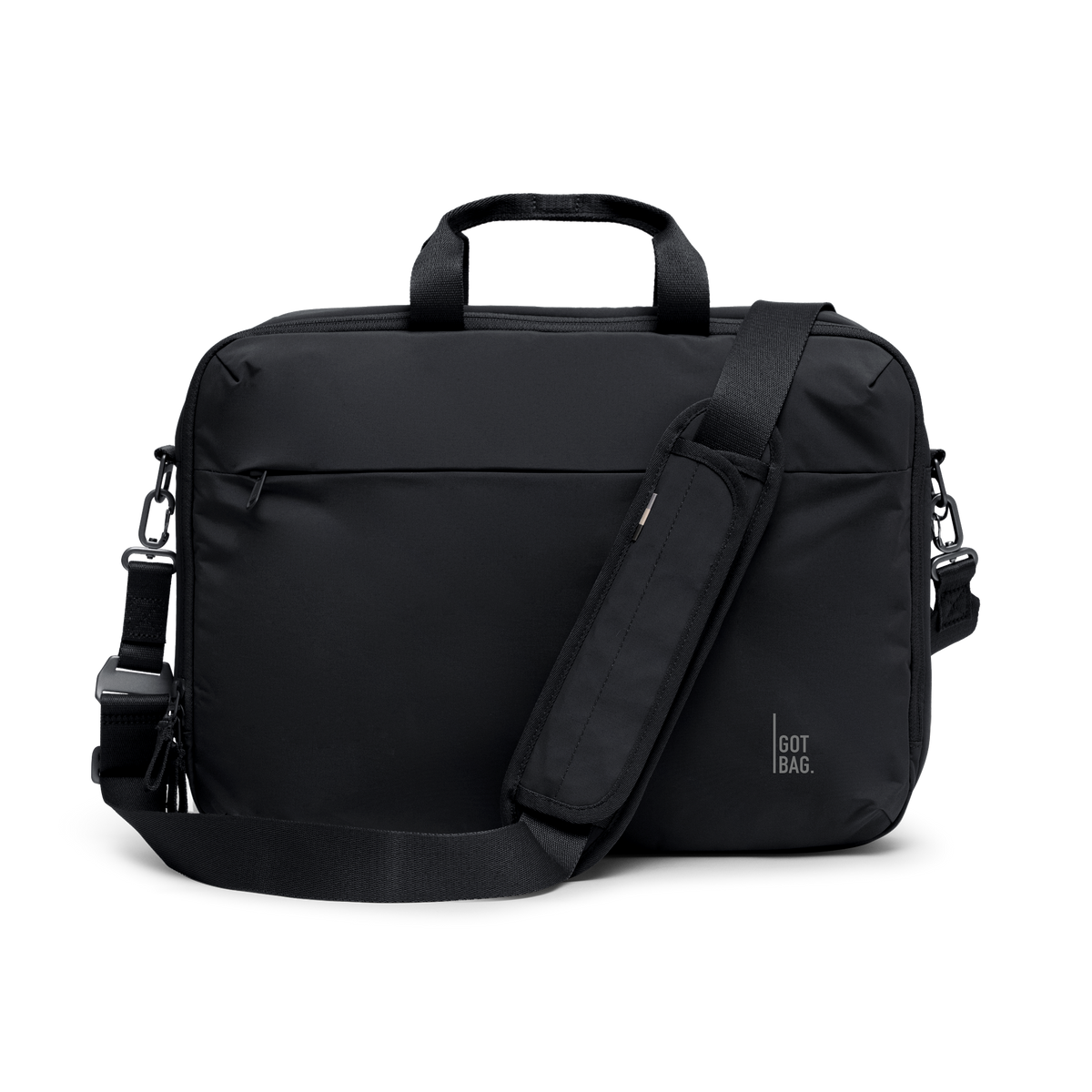 COMMUTERBAG Tasche in black (Schwarz) als Studioaufnahme in Frontansicht.