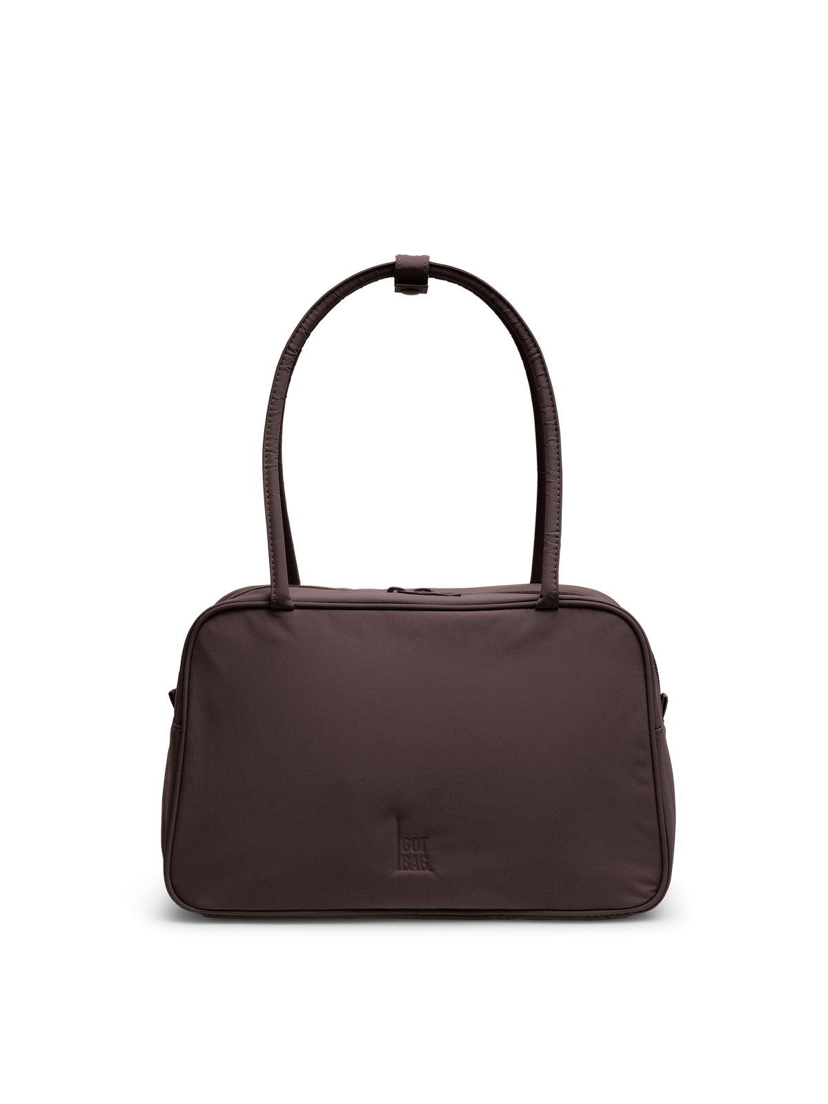 STRIKEBAG Tasche in sealion (dunkles Schokobraun) als Studioaufnahme in Frontansicht.