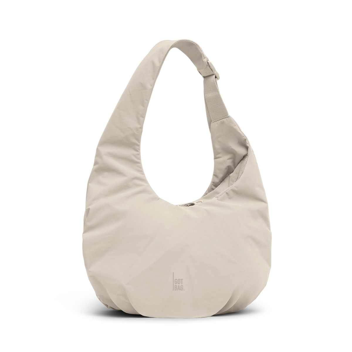 FULLMOONBAG Tasche in softshell (warmes Cremeweiß) als Studioaufnahme in Frontansicht.