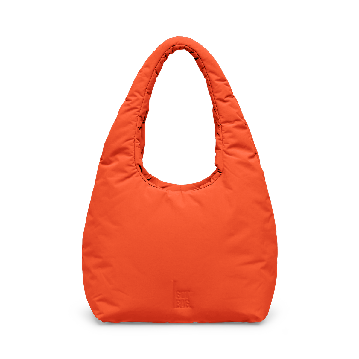 CLOUD SHOULDER BAG Tasche in hot coral (knalliges Orange) als Studioaufnahme in Frontansicht.