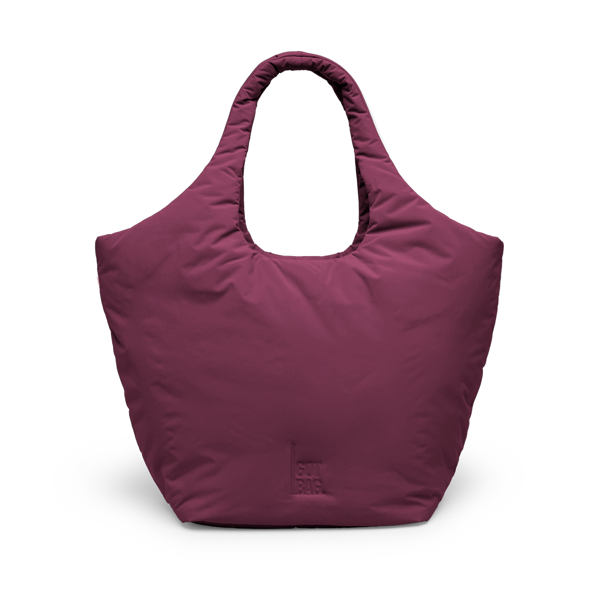 CLOUD TOTE BAG Tasche in kraken (Weinrot) als Studioaufnahme in Frontansicht.
