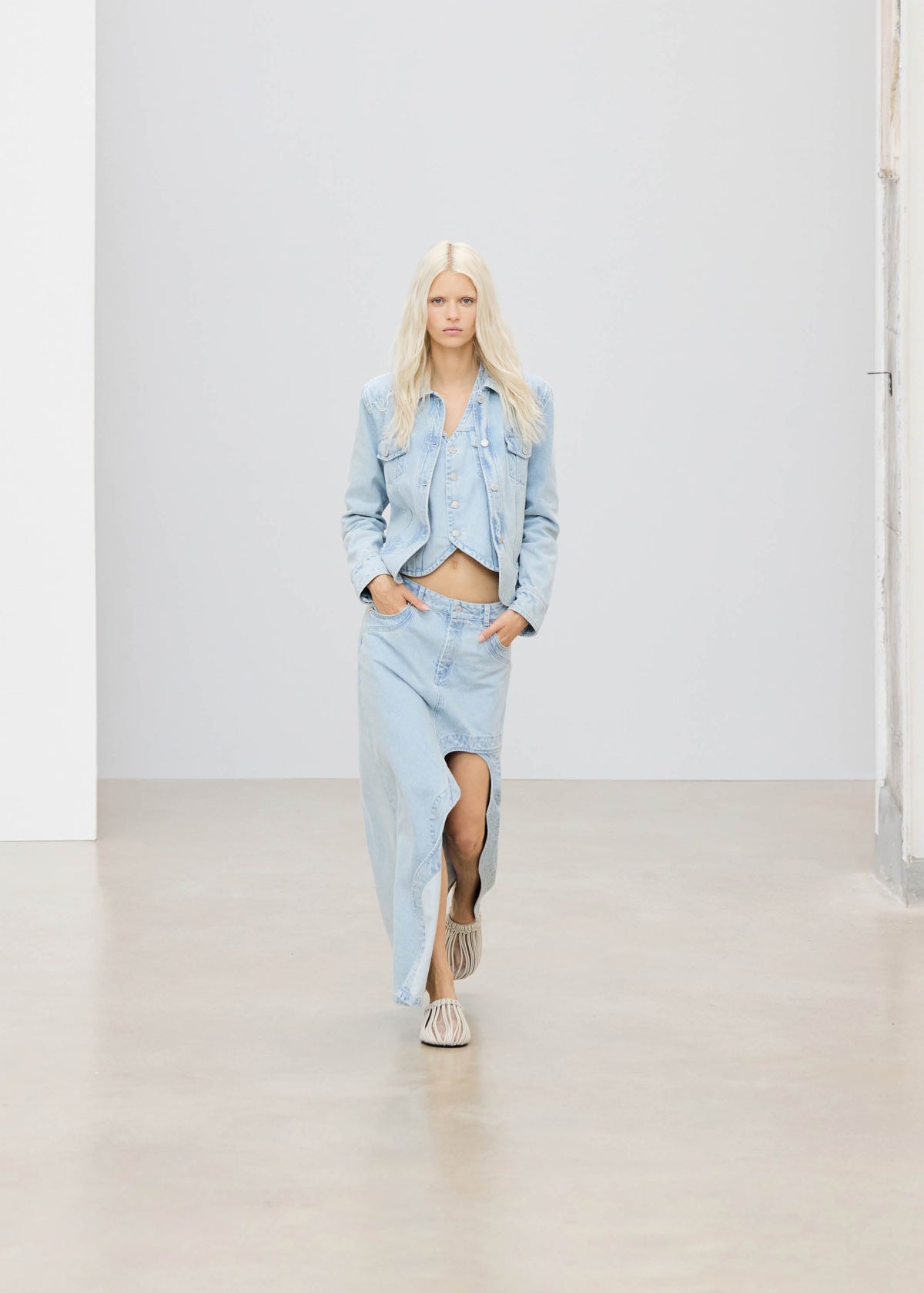 Carmina Light Blue Denim Skirt