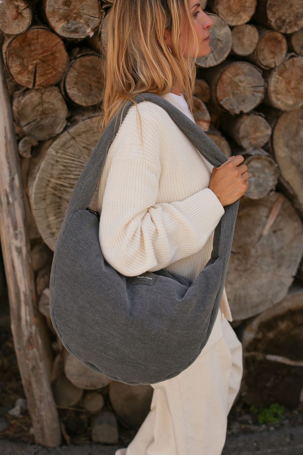 Denim Cross Body Bag | Grey