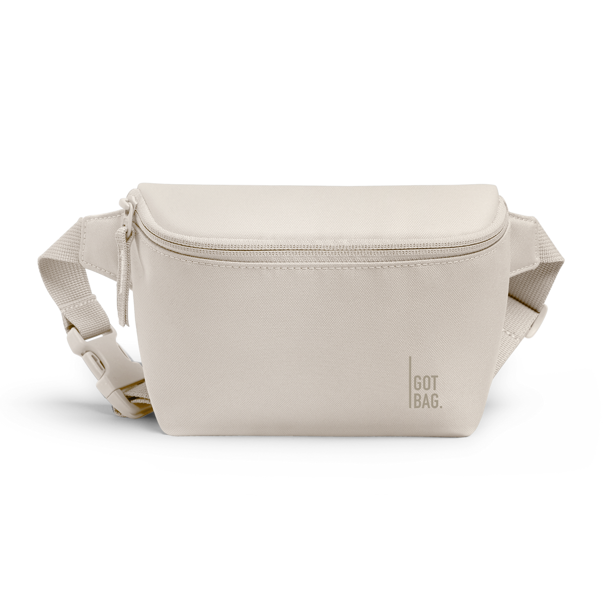 HIP BAG Tasche in soft shell (warmes Cremeweiß) als Studioaufnahme in Frontansicht.