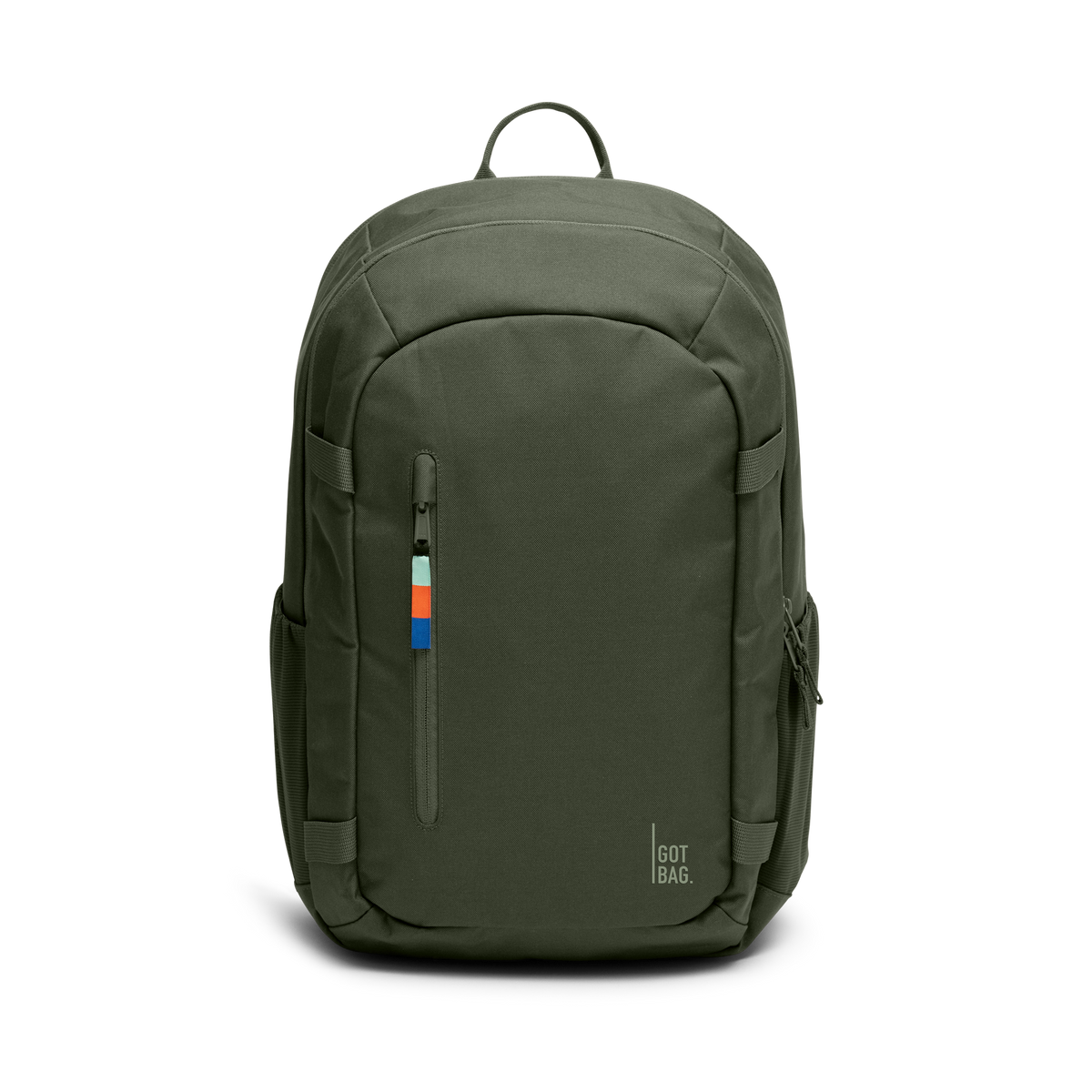 HYBRID PACK Rucksack in algae (Dunkelgrün mit Graustich) als Studioaufnahme in Frontansicht.