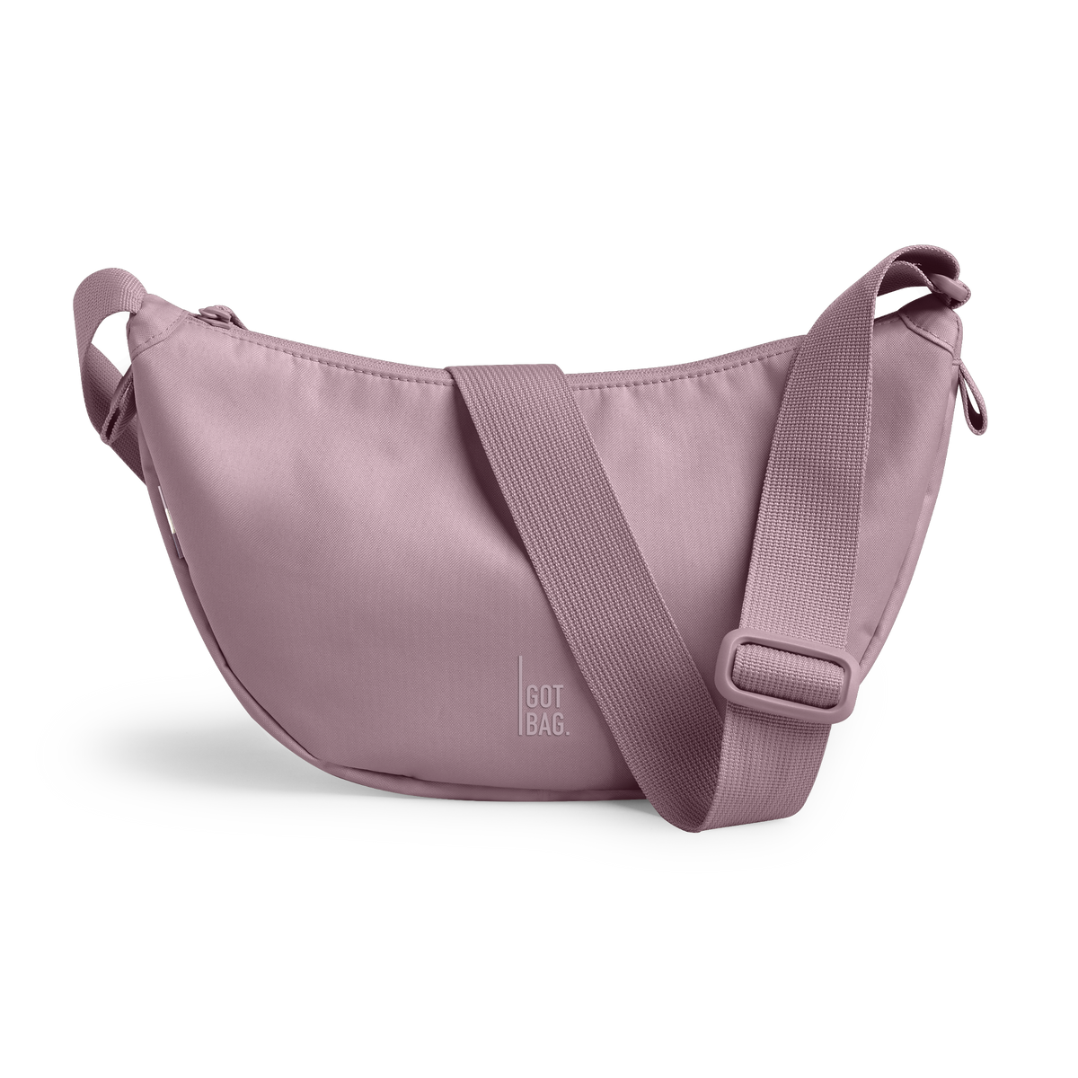 MOON BAG SMALL Monochrome Edition Tasche in calamary (Altrosa) als Studioaufnahme in Frontansicht.