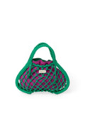 Purple-Green Reversible Insert | Green Macramé Mini Handbag with