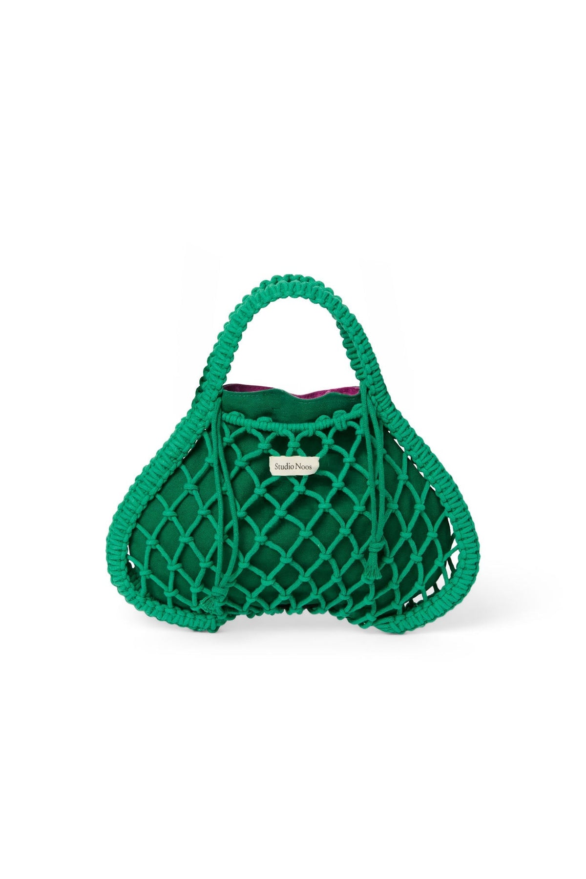 Purple-Green Reversible Insert | Green Macramé Mini Handbag with