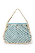 Blue-Yellow Reversible Insert | Natural Macramé Mom Bag with