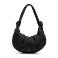 PLEAT MOON BAG LARGE Tasche in black (Schwarz) als Studioaufnahme in Frontansicht.