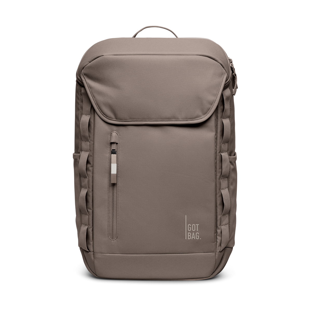 PRO PACK Rucksack in oyster (klassisches Taupe-Braun) in Frontansicht.