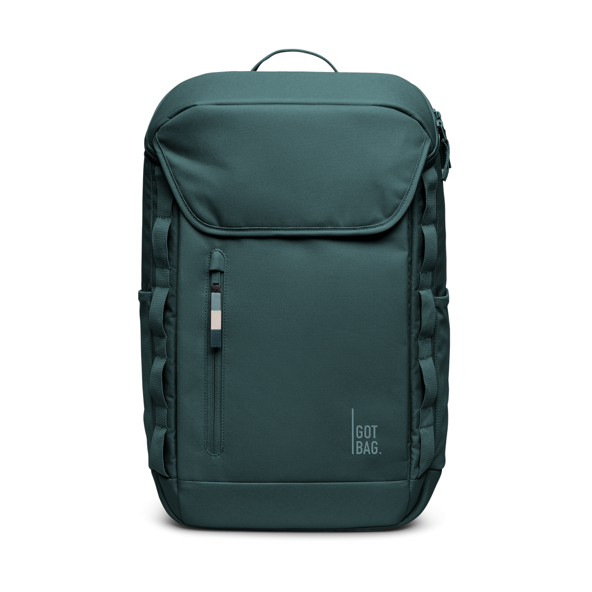 PRO PACK Rucksack in sea teal (kühles Türkisgrün) als Studioaufnahme in Frontansicht.