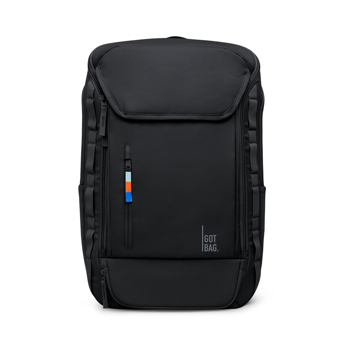 PRO PACK TRAVEL Rucksack in black (Schwarz) als Studioaufnahme in Frontansicht.