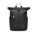 ROLLTOP EASY SMALL Rucksack in black (Schwarz) in Frontansicht.