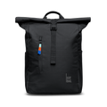 ROLLTOP EASY Rucksack in black (Schwarz) als Studioaufnahme in Frontansicht.