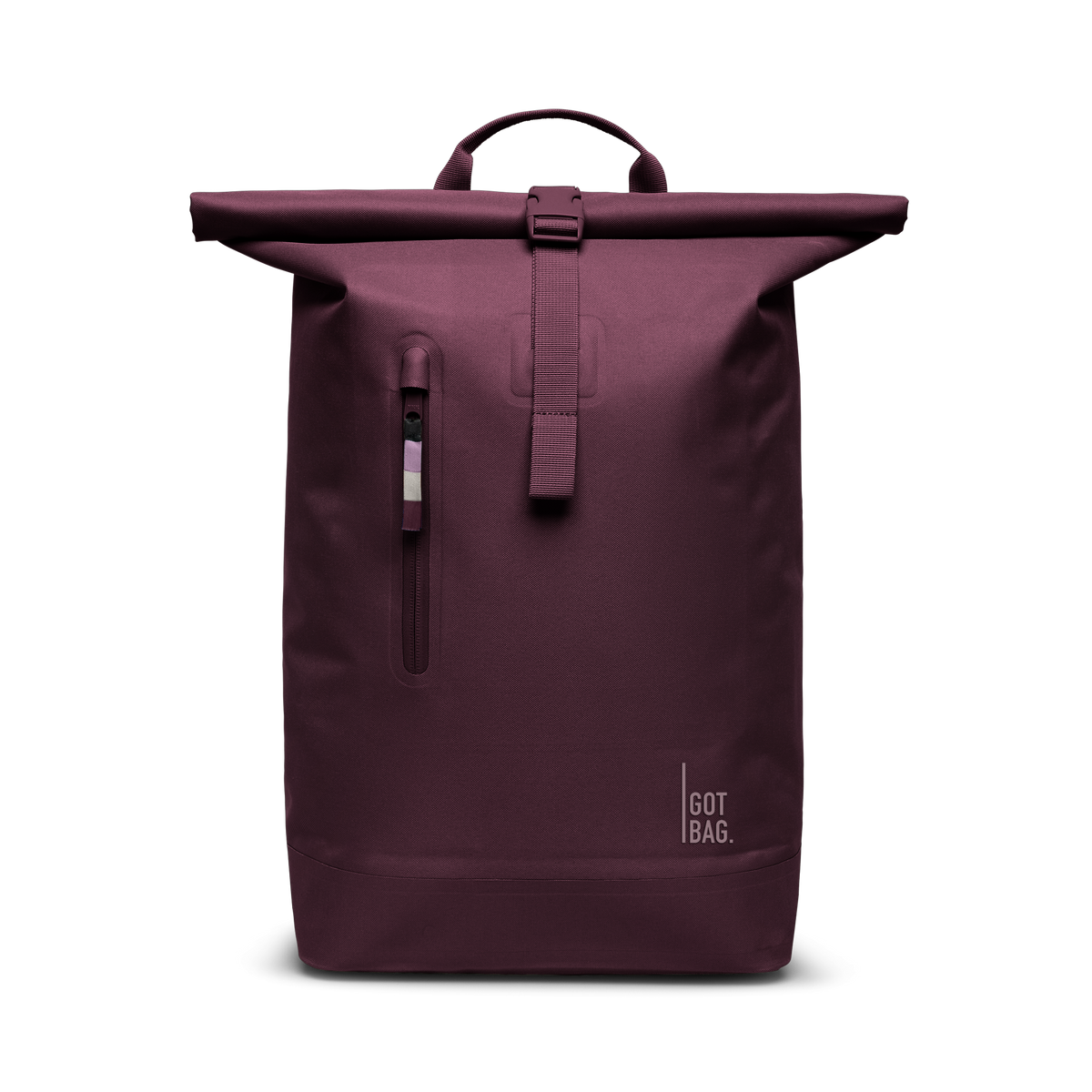 ROLLTOP LITE Rucksack in kraken (Weinrot) als Studioaufnahme in Frontansicht.