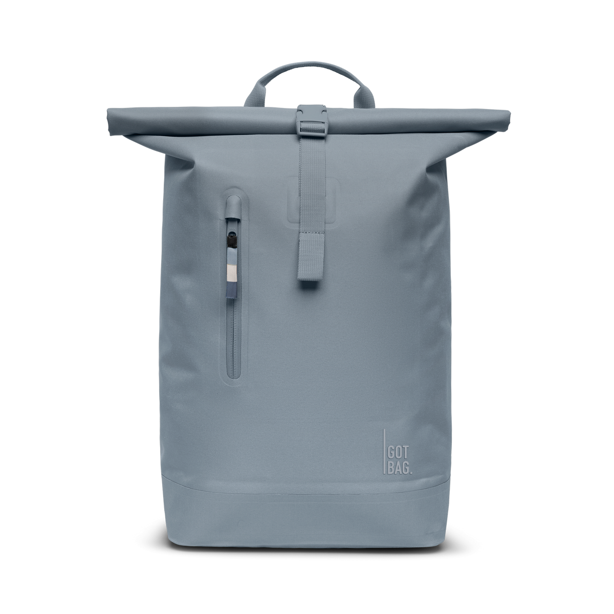 ROLLTOP LITE Rucksack in marlin (grau-blau) als Studioaufnahme in Frontansicht.