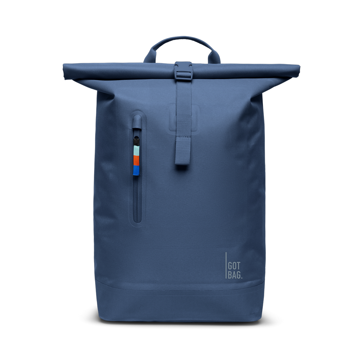 ROLLTOP LITE Rucksack in ocean blue (Marineblau) als Studioaufnahme in Frontansicht.