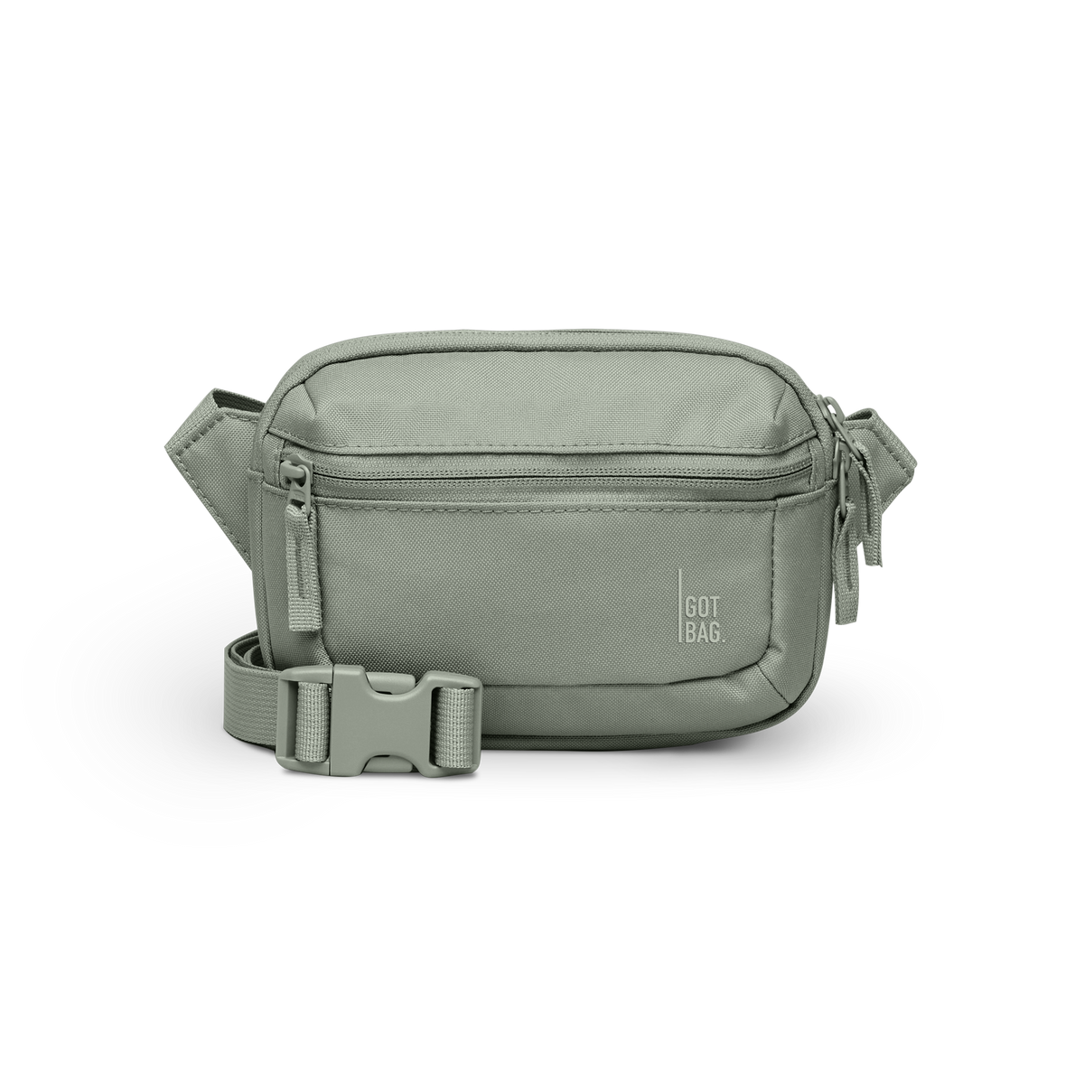 SLING BAG SMALL Tasche in bass (Salbeigrün) als Studioaufnahme in Frontansicht.