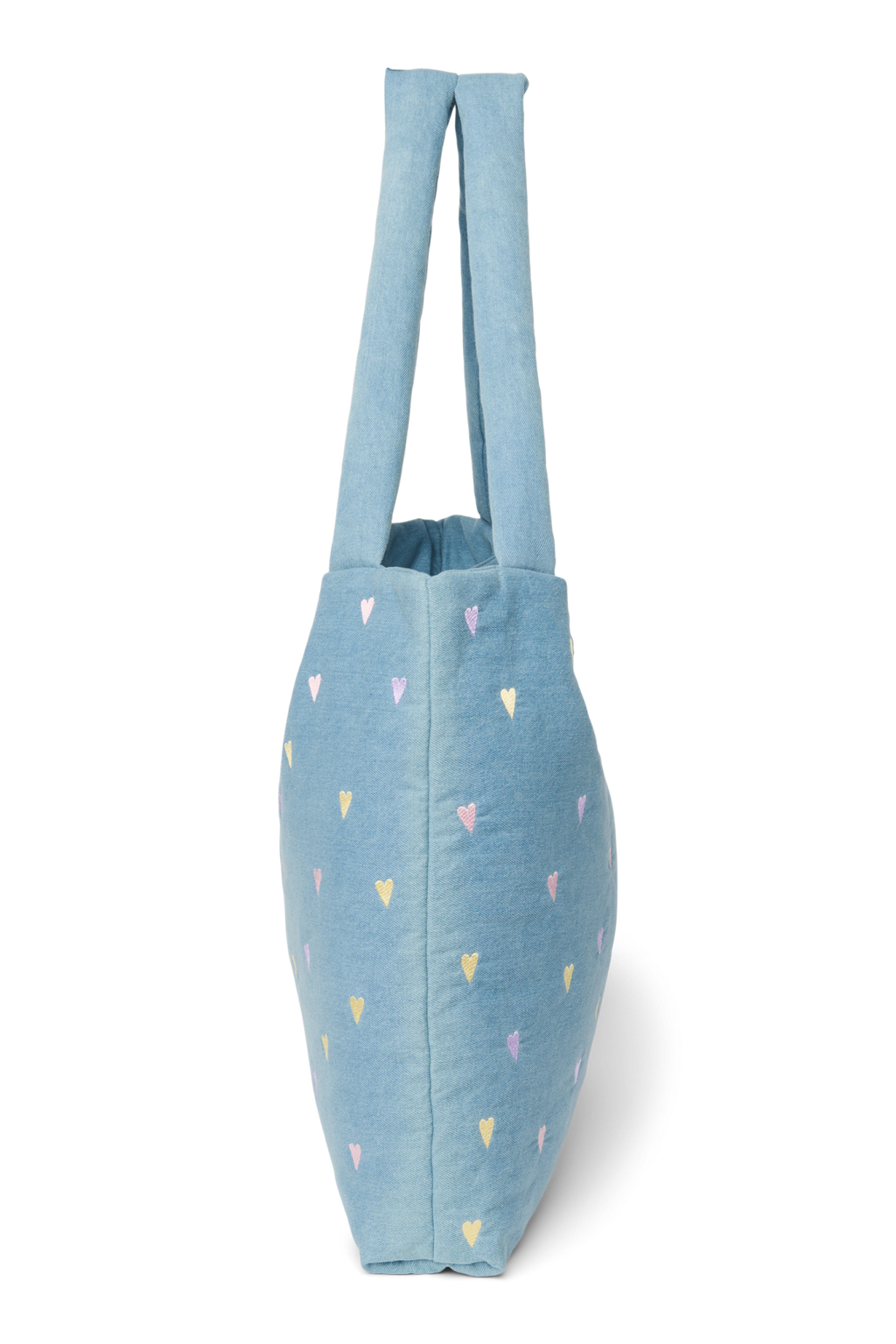 Denim Mom Bag | Light Blue Hearts
