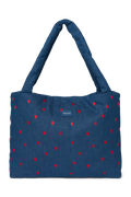 Denim Mom Bag | Dark Blue Red Hearts