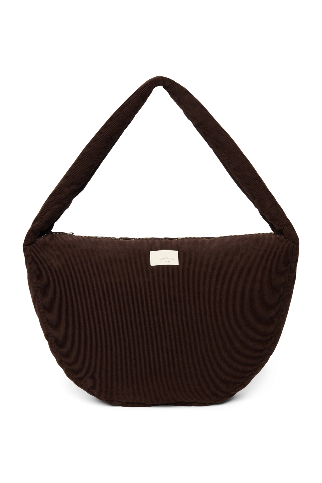 Rib Puffy Cross Body Bag | Dark Brown