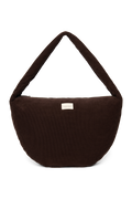 Rib Puffy Cross Body Bag | Dark Brown