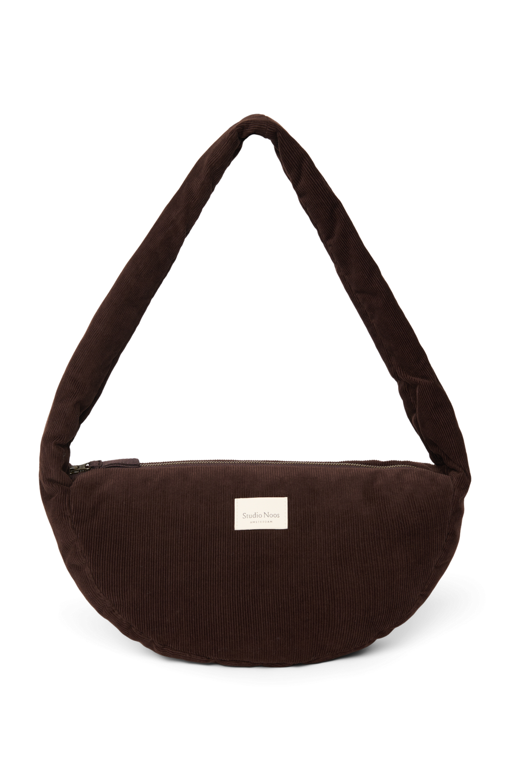 Rib Puffy Mini Cross Body Bag | Dark Brown