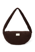 Rib Puffy Mini Cross Body Bag | Dark Brown