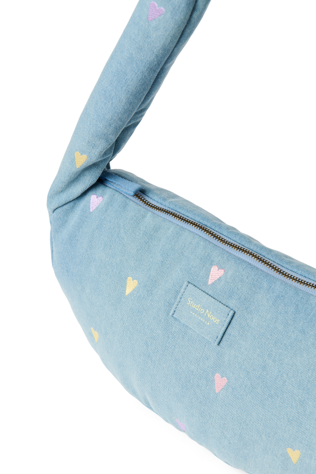 Denim Mini Cross Body Bag | Light Blue Hearts