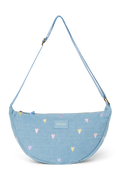Denim Adult Fanny Pack | Light Blue Hearts