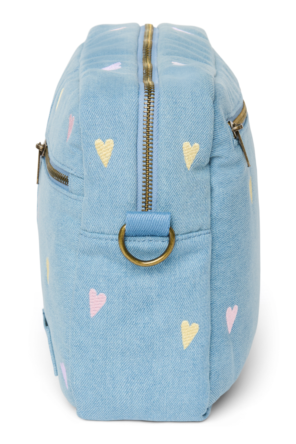 Denim Stroller Organizer | Light Blue Hearts