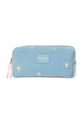 Denim Pouch | Light Blue Hearts