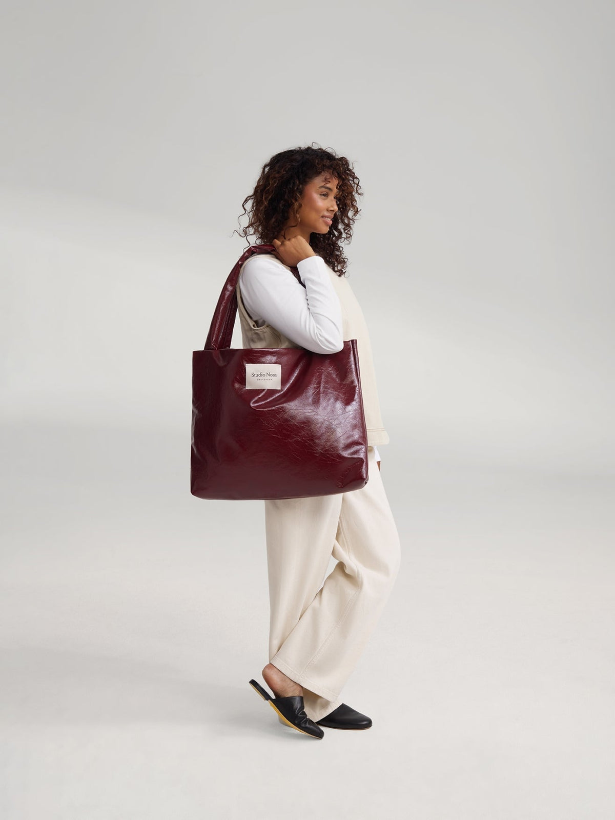 Vegan Leather Mom Bag | Burgundy