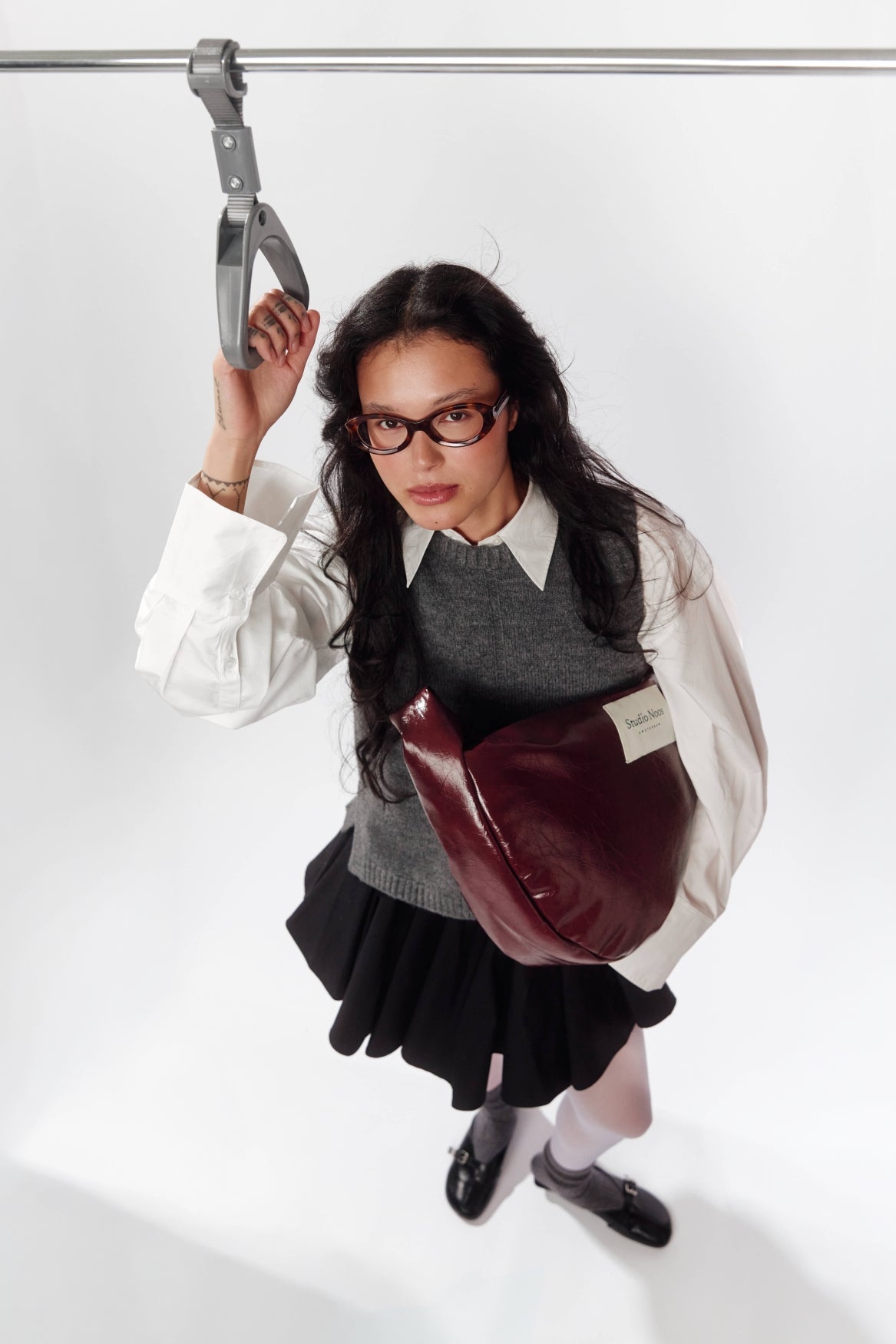 Vegan Leather Cross Body Bag | Burgundy