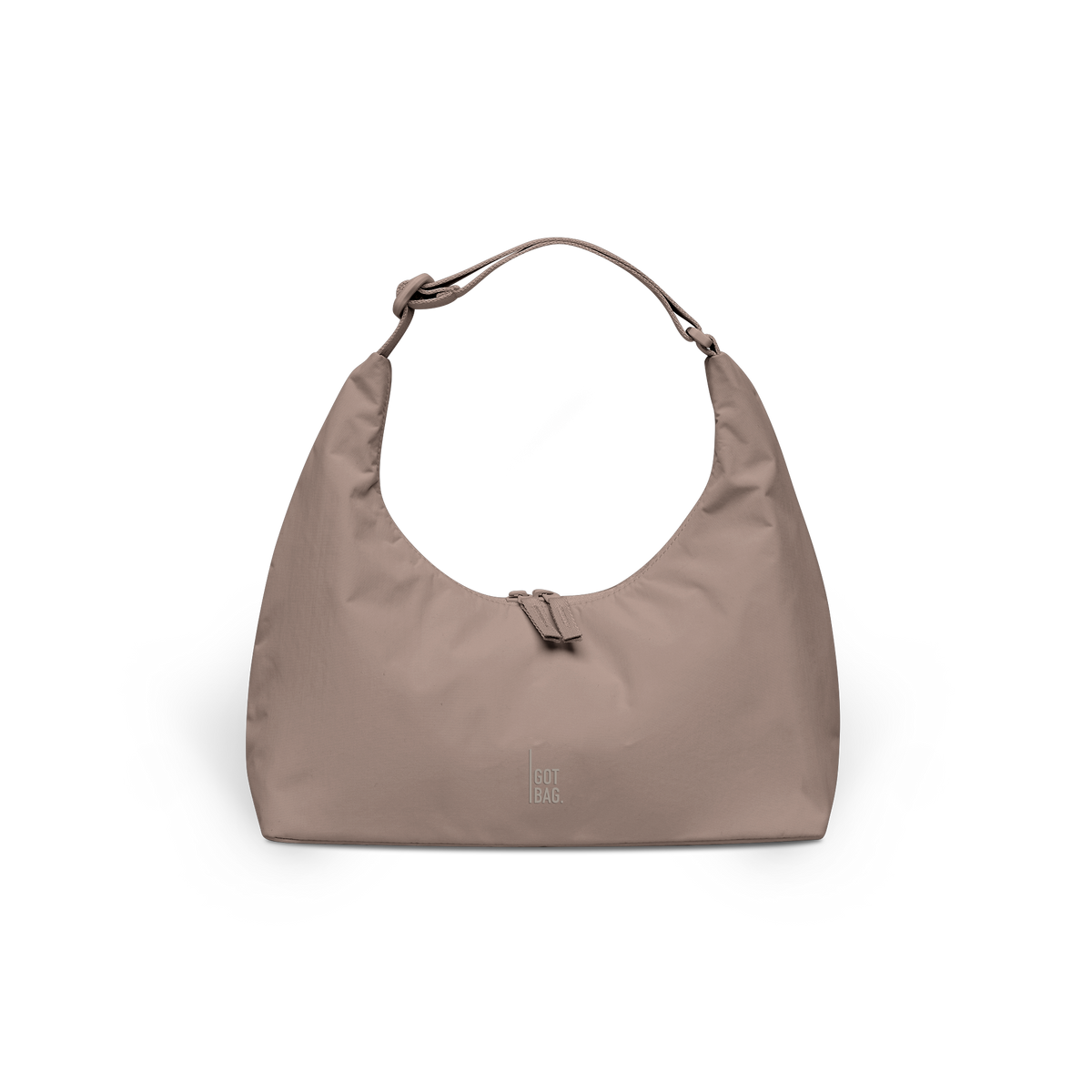 T SHAPE BAG MINI Tasche in oyster (klassisches Taupe-Braun) als Studioaufnahme in Frontansicht.