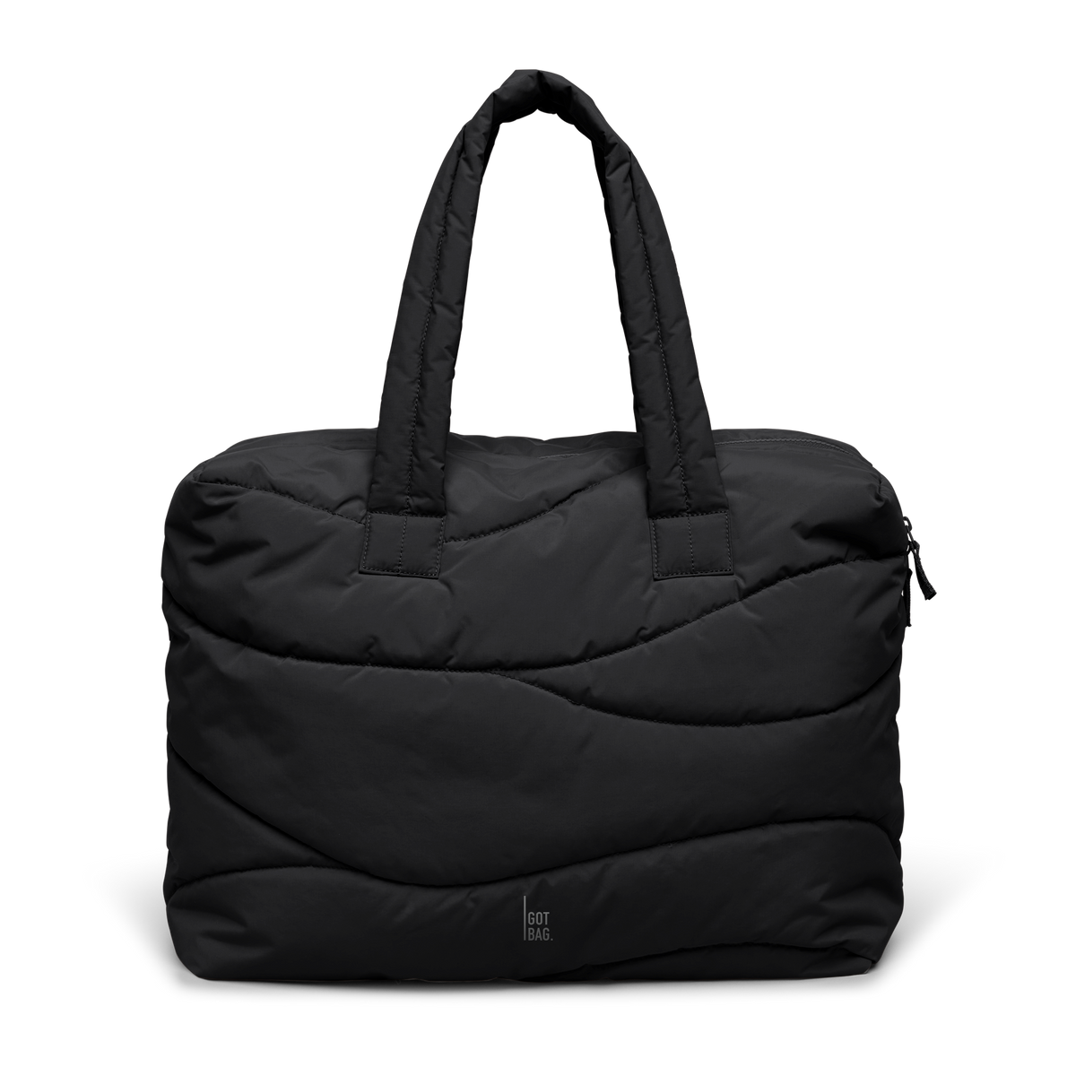 WAVY PUFFER EVERYDAY BAG Tasche in black (Schwarz) als Studioaufnahme in Frontansicht.