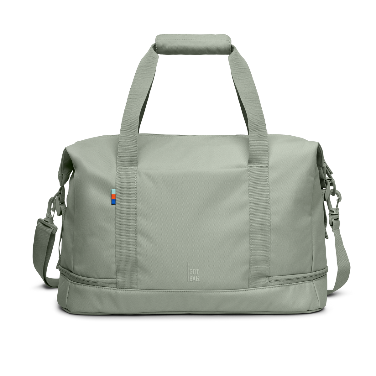 WEEKEND BAG Tasche in bass (Salbeigrün) als Studioaufnahme in Frontansicht.