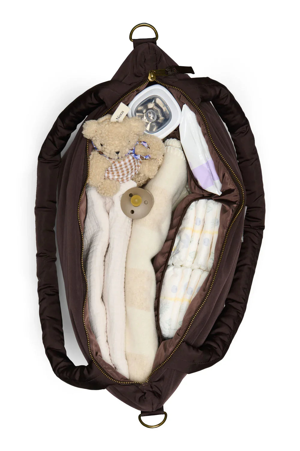 Brown Puffy Diaper Bag