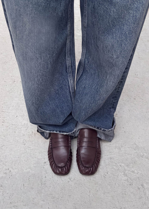 Aven Burgundy Vegan Leather Loafers