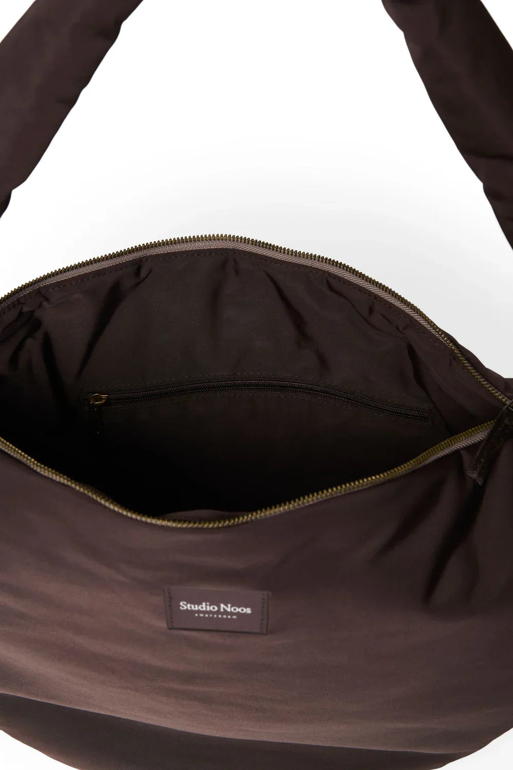 Brown Hearts Puffy Cross Body Bag