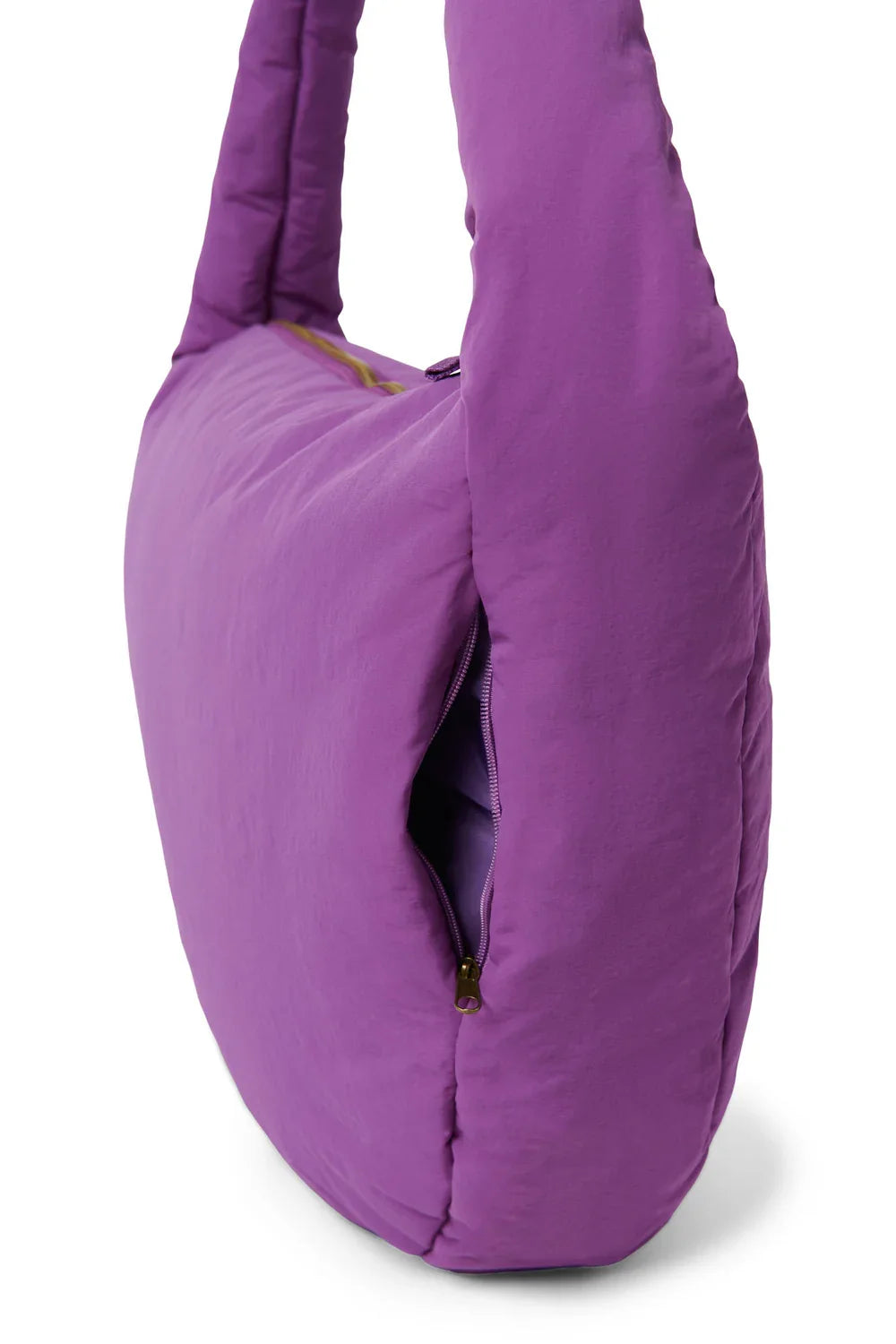 Purple Textured Puffy Cross Body Bag