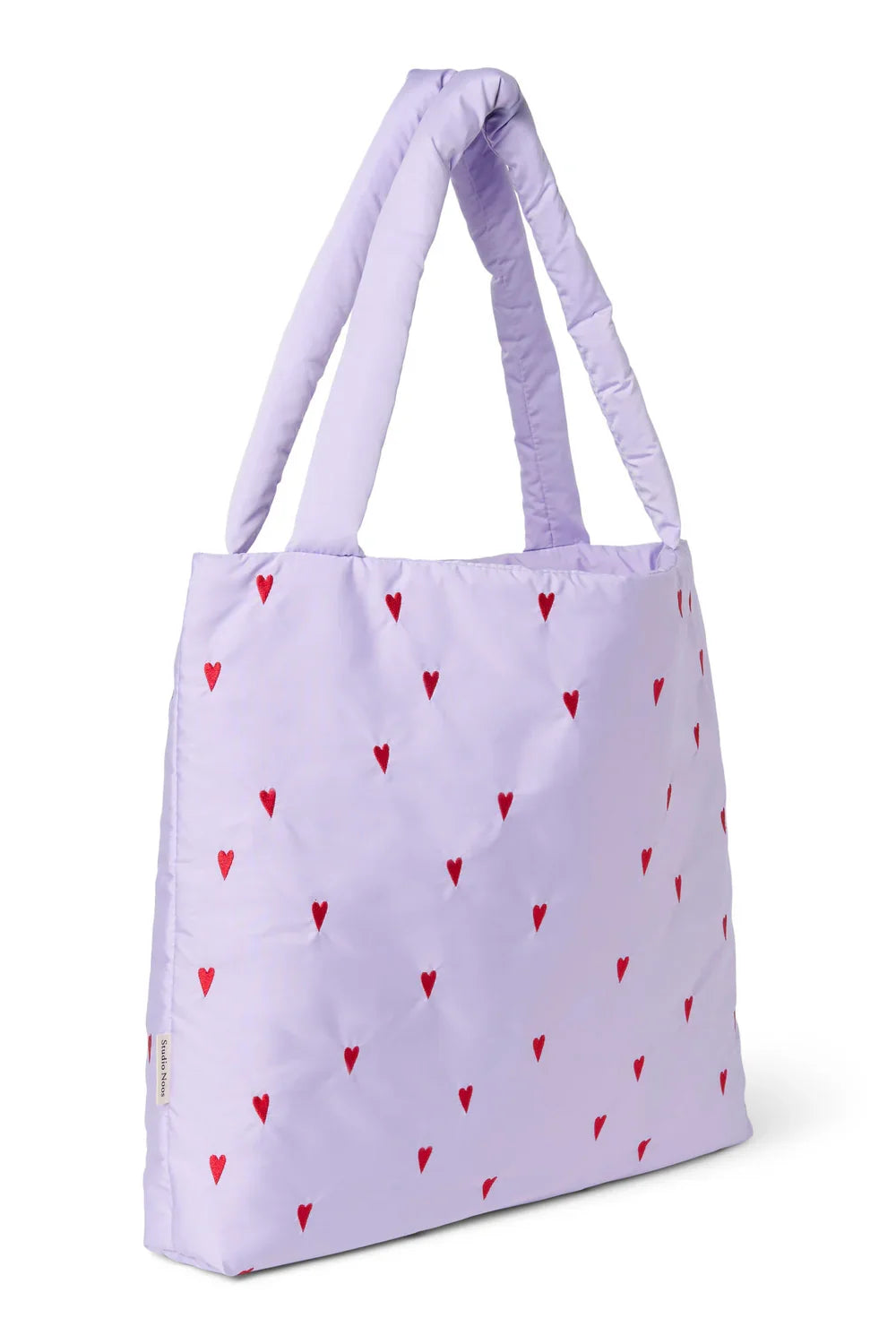 Purple Hearts Puffy Mom Bag