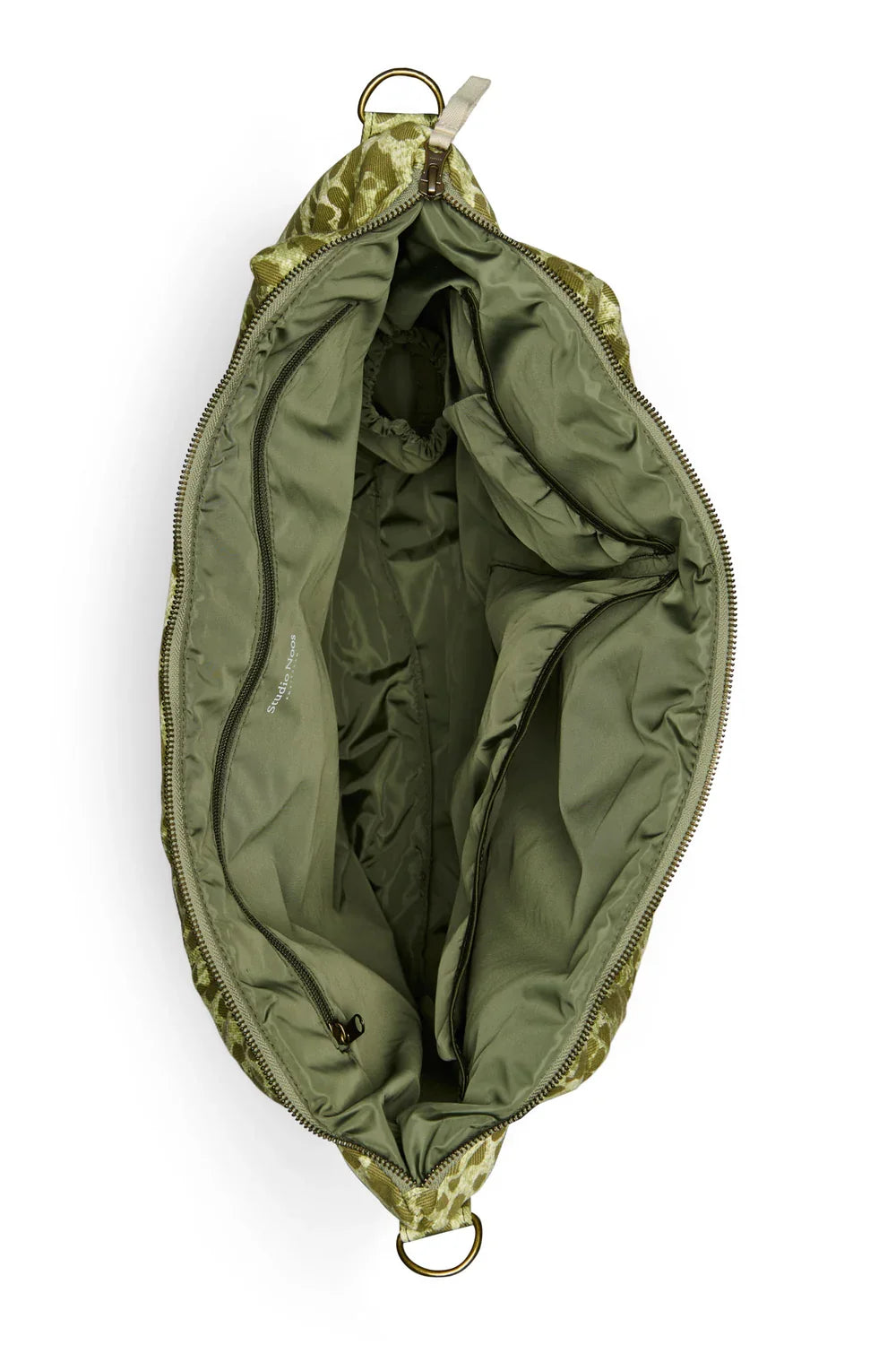 Green Leopard Cotton Diaper Bag