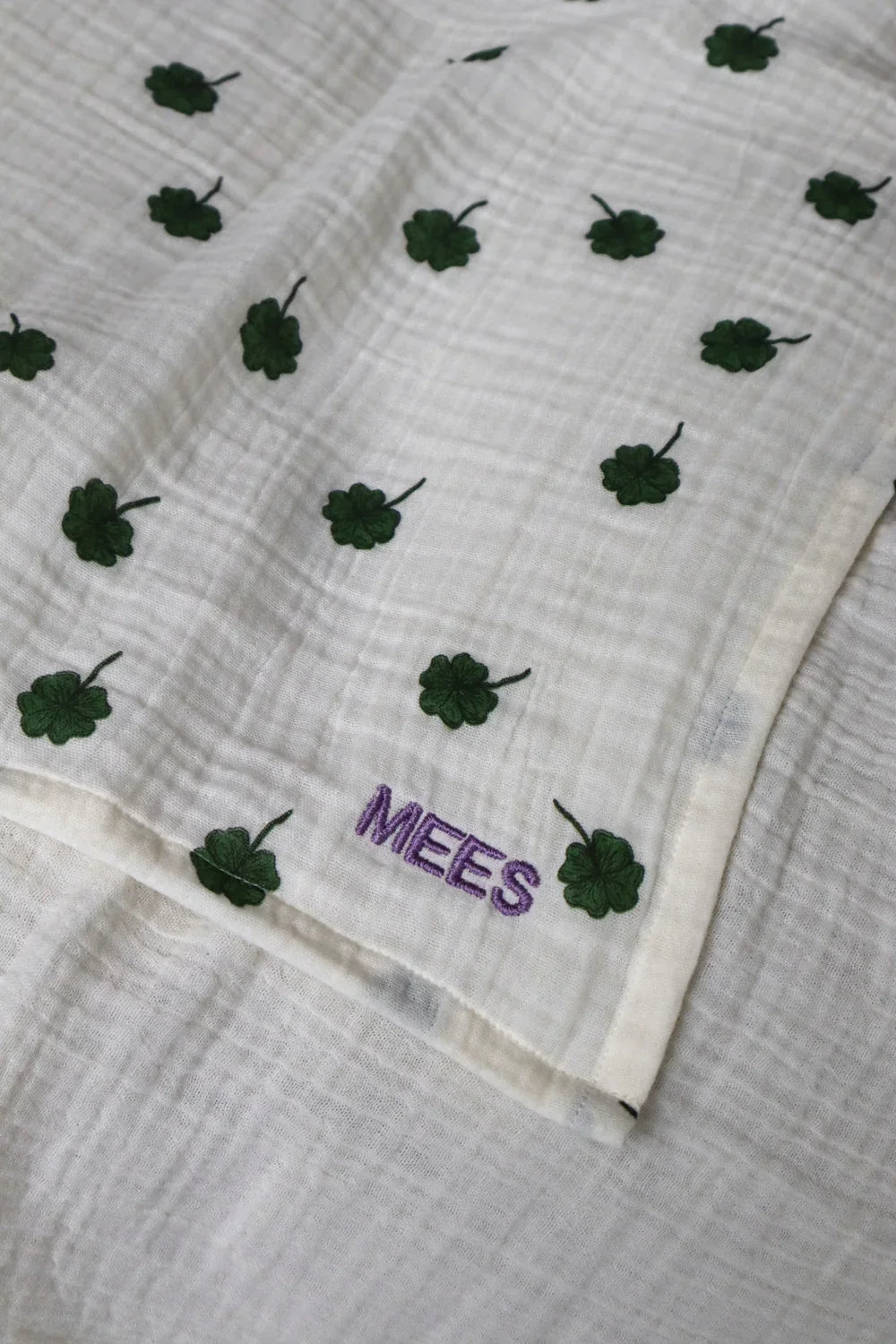 Light Blue Clover Swaddle Print Medium