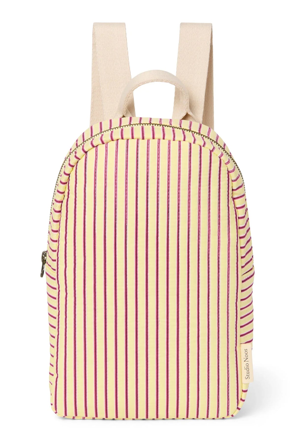 Poplin Striped Mini Backpack | Raspberry