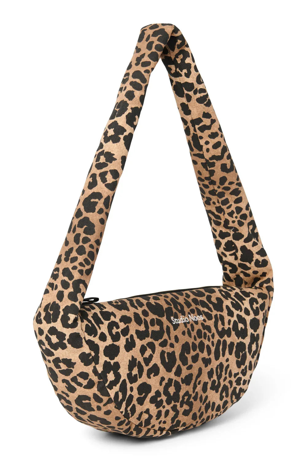 Brown Leopard Cotton Mini Cross Body Bag