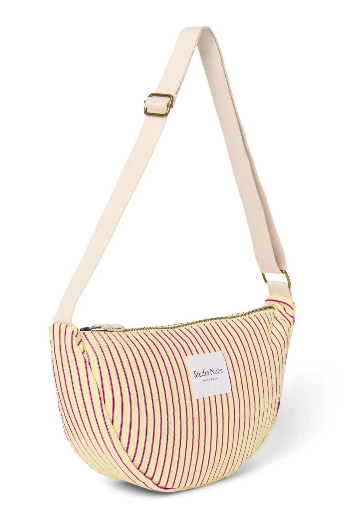 Poplin Striped Adult Fanny Pack | Raspberry
